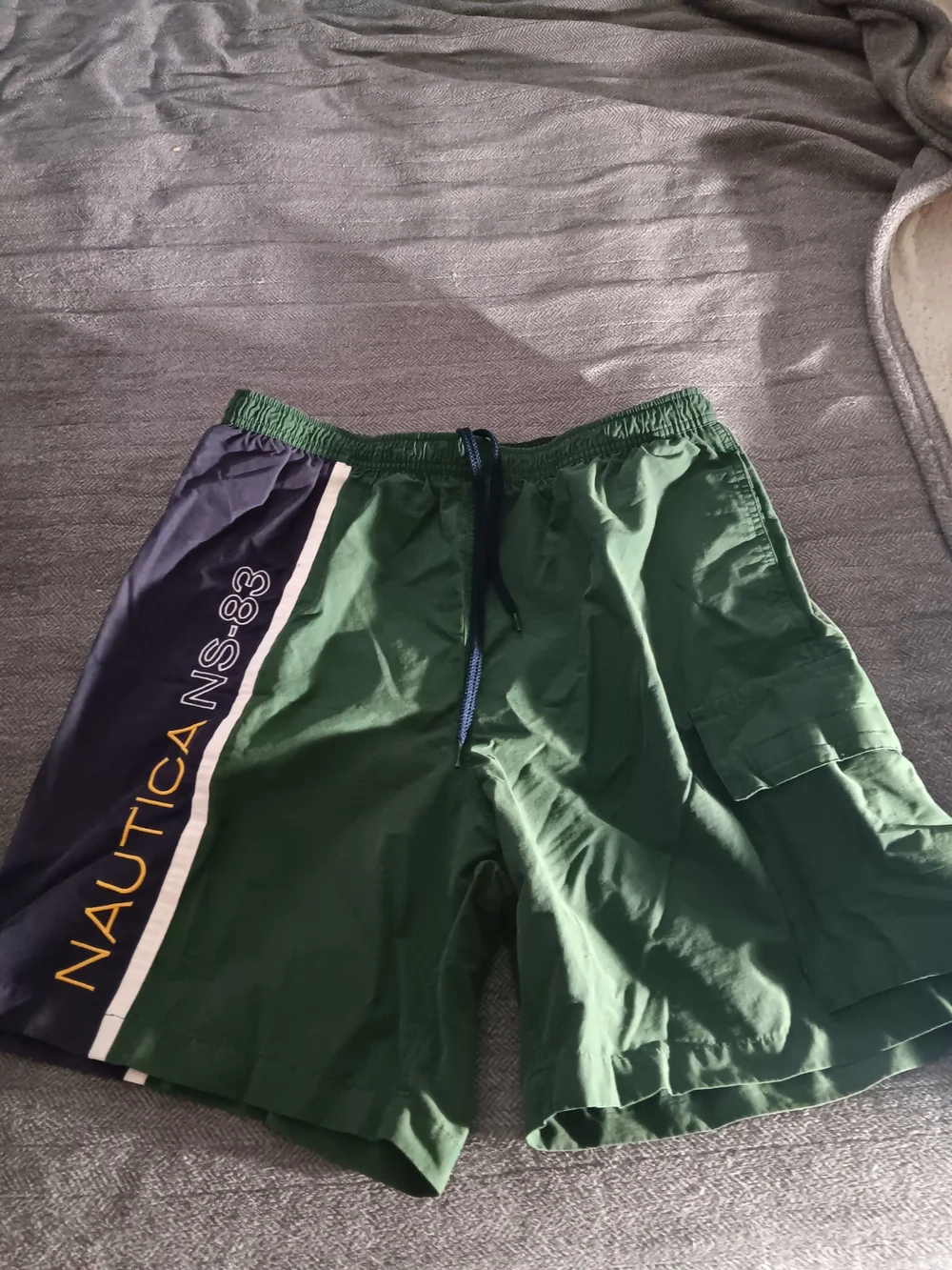 Nautica Green and Navy Men’s Swim Board Shorts